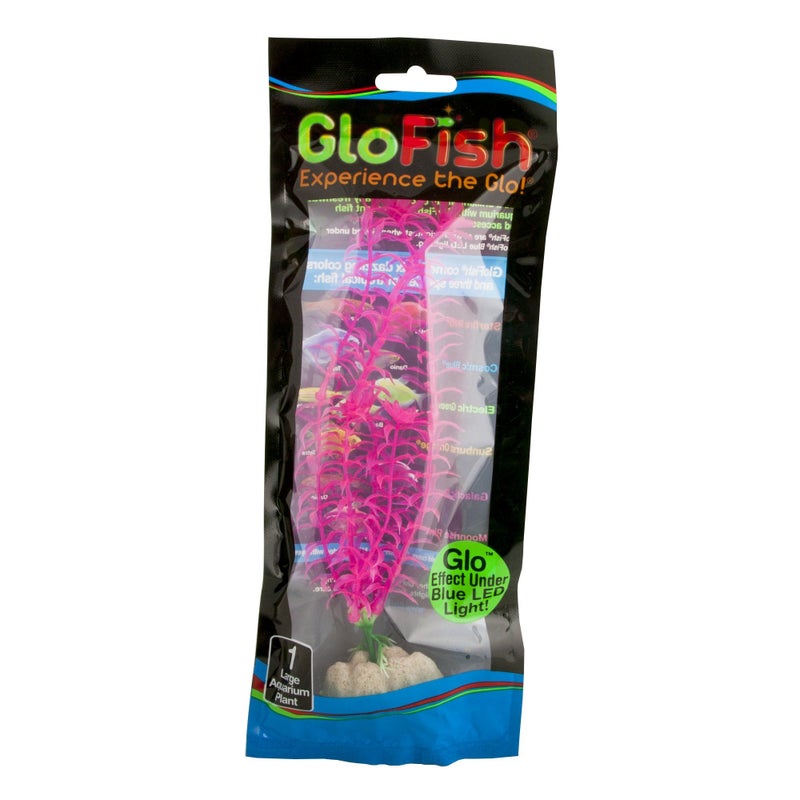 GloFish Fluorescent Plant, Blue Small, Aquarium DÃ©cor, Fluoresces Under Blue LEDs - Image 1